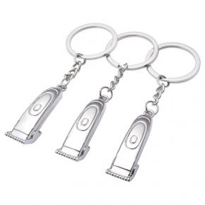 Metal Barber key chain hair brusher