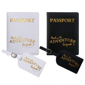 PU Leather luggage tag round travel passport wallet 