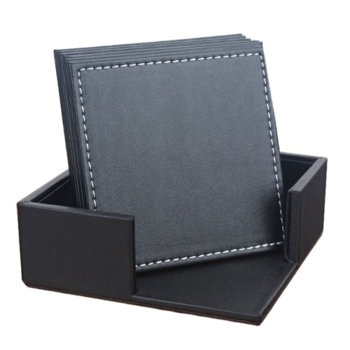  PU Leather Square Coaster Tea Pad