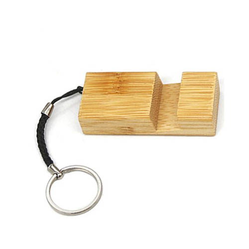 Bamboo Phone Stand Keychain