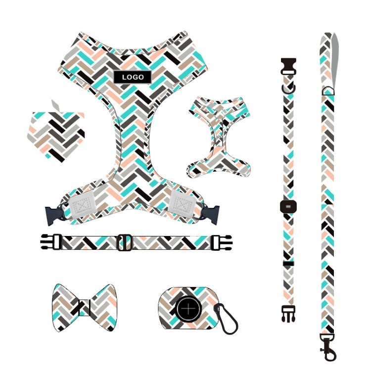 Customized Pet Collar and Chest Strap Leash