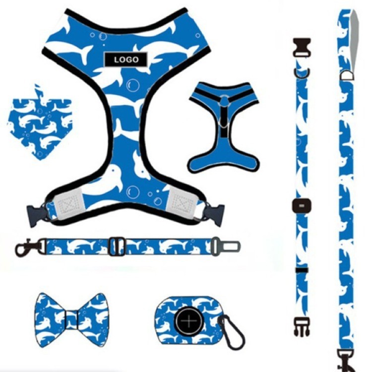 Pet Puppy Dogs Harness Collar Leash Set